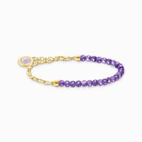 Member Charm-Armband mit Gliedern und imitiertem Amethyst...