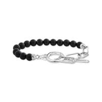 Armband aus Onyx-Beads und Ankerelementen mit...