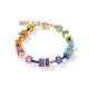 GeoCUBE® Armband multicolor rainbow gold