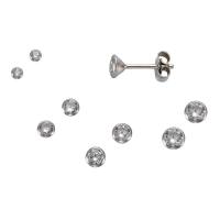 Ohrstecker 925/- Sterling Silber rhodiniert 1,2 cm Zirkonia