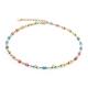 Halskette Mini Cubes & Pearls Mix Gold-Rainbow