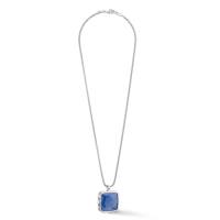 Halskette Amulett Spikes Square Aventurin Silber-Blau