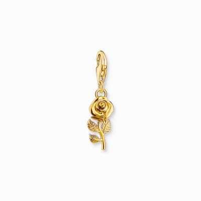 Charm-Anhänger Rose vergoldet