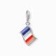 Charm-Anhänger französische Flagge Silber