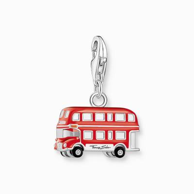 Charm-Anhänger roter LONDON Bus Silber