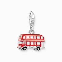 Charm-Anhänger roter LONDON Bus Silber