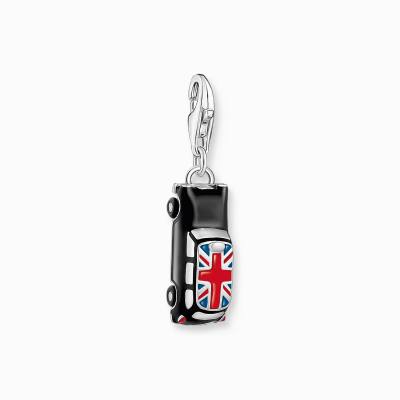 Charm-Anhänger LONDON Taxi mit Union Jack Silber