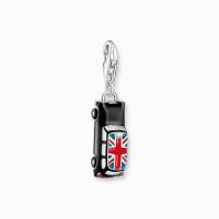 Charm-Anhänger LONDON Taxi mit Union Jack Silber