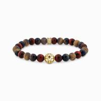 Beads-Armband aus Tigerauge vergoldet