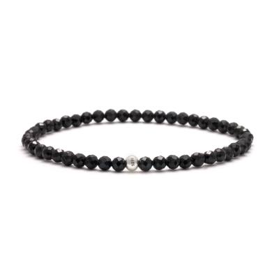 Turmalin Naturstein Perlen Armband mit Silberperle