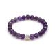 Amethyst Naturstein Perlen Armband mit Silberperle