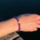 Amethyst Naturstein Perlen Armband mit Silberperle