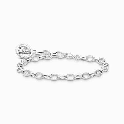 Charm-Armband mit Goldbären Logo-Ring Silber