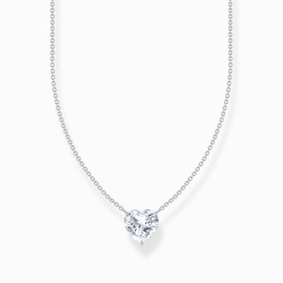 Kette mit weißem Herz-Anhänger Silber