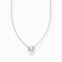 Kette mit weißem Herz-Anhänger Silber