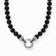 Kette Obsidian-Beads Silber