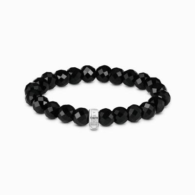 Charm-Armband Obsidian-Beads oval