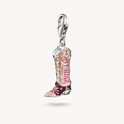 Charm-Anhänger Cowboy-Stiefel Silber