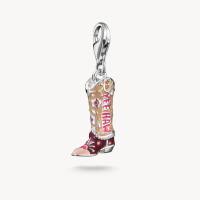 Charm-Anhänger Cowboy-Stiefel Silber