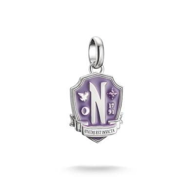 Charm-Anhänger Wednesday Nevermore Emaille Connect Silber