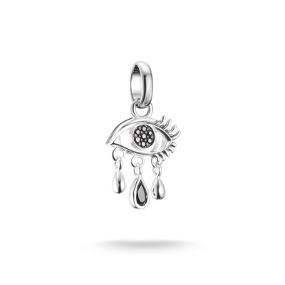 Charm-Anhänger Wednesday Tränendes Auge Zirkonia Connect Silber