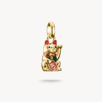 Charm-Anhänger Winkekatze bunt Connect vergoldet