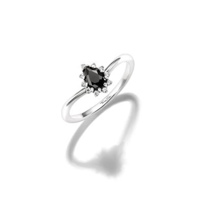 Ring True Romance Schwarzer Tropfen Zirkonia Silber