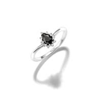 Ring True Romance Schwarzer Tropfen Zirkonia Silber