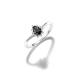 Ring True Romance Schwarzer Tropfen Zirkonia Silber