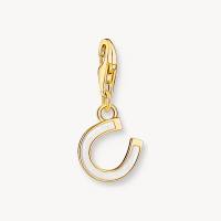 Charm-Anhänger Hufeisen mit weißer Kaltemaille...