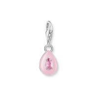 Charm-Anhänger pinker Tropfen Silber