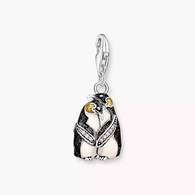 Charm-Anhänger Pinguine silber