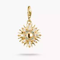 Charm-Anhänger bunte Sonne vergoldet