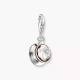 Charm-Anhänger Wiener Kaffeehaus mit weißem Stein Silber