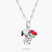 Kette Snoopy mit Rosen Anhänger PEANUTS Silber