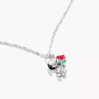 Kette Snoopy mit Rosen Anhänger PEANUTS Silber