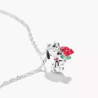 Kette Snoopy mit Rosen Anhänger PEANUTS Silber