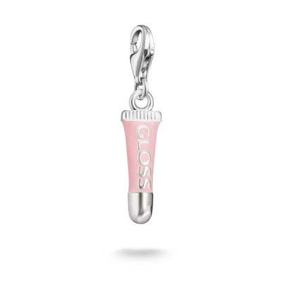 Charm-Anhänger Pink Lipgloss Original Silber