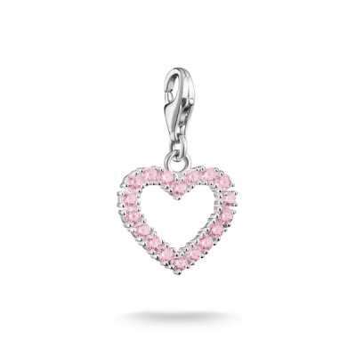 Charm-Anhänger Pink Heart Original Silber