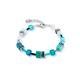 GeoCUBE® Iconic Armband Teal silber