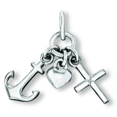 Anhänger Glaube Liebe Hoffnung 925/- Silber rhodiniert