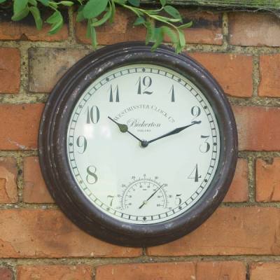 Outside-In Bickerton Wanduhr mit Thermometer