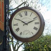 Outside-In Greenwich Wanduhr mit Thermometer