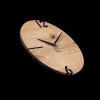 Huamet Holz-Wanduhr Puhr Eiche rund