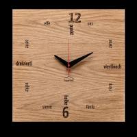 Huamet Holz-Wanduhr Alternate Eiche eckig