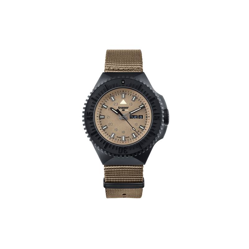Black Stealth Armbanduhr H3 Traser P69 Black Stealth Khaki Nato