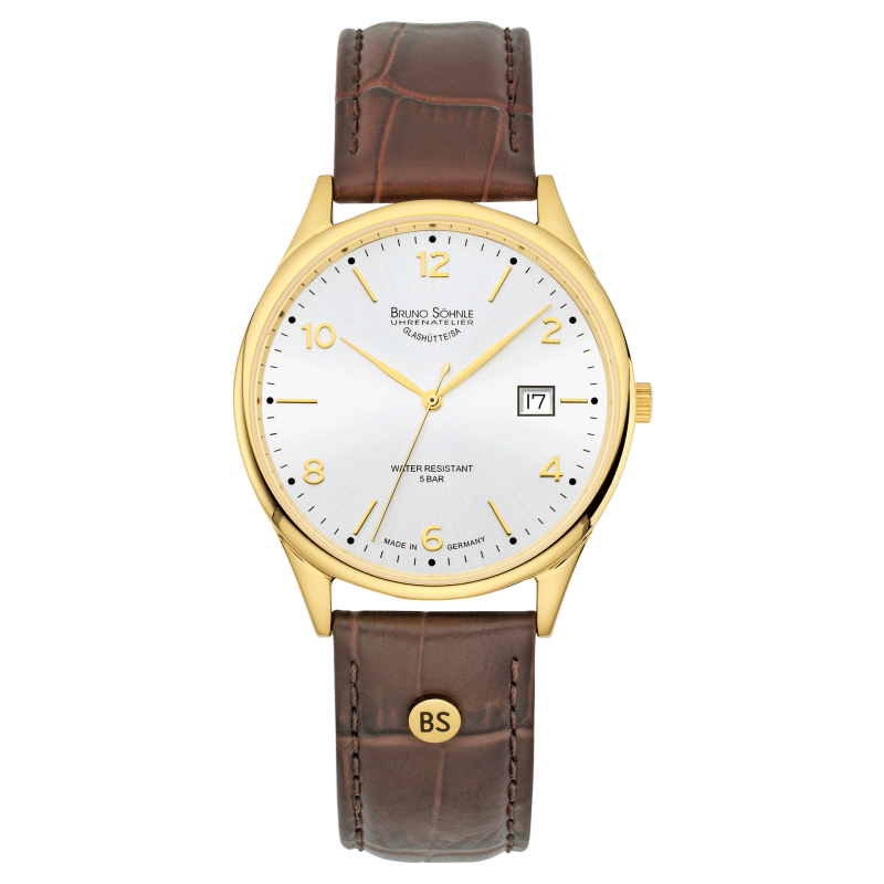 Bruno Soehnle Rindsleder-Armband, Wasserdicht – Klassisches Schwarzes Lederarmband Mit Schnalle, 22 Mm Breite