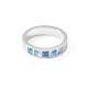 Ring Edelstahl silber & square Kristalle Pavé multi-blau