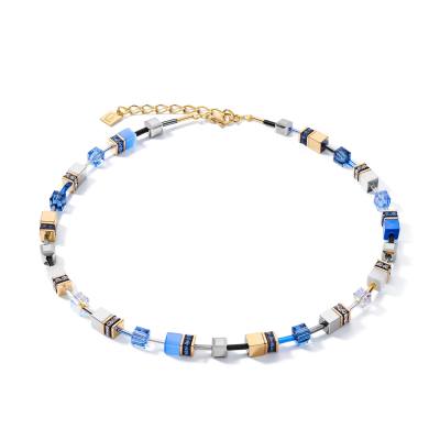 GeoCUBE® Halskette blau-gold