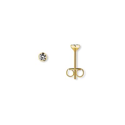 Ohrstecker Zarge O 2,5 mm Zirkonia 333/- Gelbgold